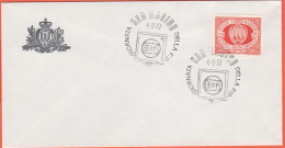 SAN MARINO - 1977 - 170 Centenario Dei Primi Francobolli Di San Marino + Annullo Giornata Della FIP San Marino '77 Del 0 - Cartas & Documentos