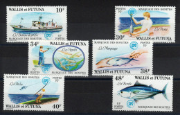 Wallis & Futuna - YV 226 à 231 N** Gomme Tropicale Mate Complète , Pêche , Poisson , Cote 15 Euros - Unused Stamps