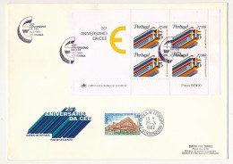 PORTUGAL - Grande Env 25eme Anniversaire De La CEE - Premier Jour 24/2/1982 + 1,00 Conseil De L'Europe Strasbourg - Brieven En Documenten