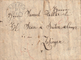 Suisse Lettre Avec Correspondance Zürich 1839 - ...-1845 Prephilately