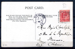 RC 25238 GRANDE BRETAGNE SQUARED CIRCLE " SEAFORTH / LIVERPOOL " MR 15 1905 POSTMARK ON POST CARD TO FRANCE VF - Postmark Collection