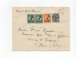 !!! LETTRE D'ALEXANDRIE DE 1925 POUR L'ISERE, AFFRANCH TYPES BLANC + MOUCHON - Storia Postale