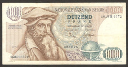 Belgia Belgium Belgique 1000 1,000 Francs Frank 1975 VF S/N 1815 K 3372 - 1000 Francos