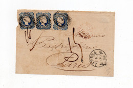 !!! PORTUGAL, N°6 X3 SUR DEVANT DE LETTRE - Used Stamps