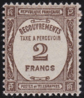 France  .  Y&T   .    Taxe  62  (2 Scans)     .   *   .    Neuf Avec Gomme - 1859-1959 Nuovi