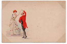 Delcampe - Danse De Salon. Carte Aquarelle Signée Dubuisson - Tanz