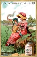 Chromo Liebig Série Française N°88 Jeux D'Enfants N°2 - F) Fille à La Campagne Avec Une Petite Fille à Genoux .... TB.E - Liebig