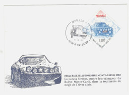 Rallye Automobile Monte Carlo 1982 Jour D'emission 5/11/1981 Lancia Stratos - Covers & Documents