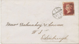 GB „159 / GLASGOW“ Scottish Duplex (6 THIN Bars With Same Length, Time Code „1 C“, Datepart 20mm) Superb Cover Pl.83 - Briefe U. Dokumente