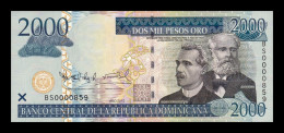 República Dominicana 2000 Pesos Oro 2010 Pick 181c Low Serial 859 Sc Unc - Dominicaine