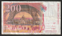 200 Francs - Gustave Eiffel -  N°  - J028722006  Année 1996 - 200 F 1995-1999 ''Eiffel''