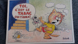 CPM ILLUSTRATEUR BARBEROUSSE CHAT SOURIS TOI C EST LE TABAC QUI T AURA - Barberousse