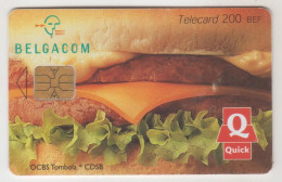 BELGIUM - Quick, CN:JJ+6 Digits, Prize: 1 Cheeseburger, 200 BEF, Tirage 90.000, Used - Con Chip