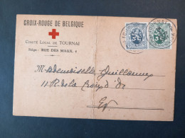 Carte CROIX-ROUGE DE BELGIQUE Comité De TOURNAI Service Ambulance 1921 - Doornik