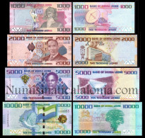 Sierra Leona Leone Full Set 1000 2000 5000 10000 Leones 2010-2017 Pick 30 31 32 33 Sc Unc - Sierra Leona