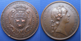 Médaille En Bronze, Jean Clément De Beauvoir, Maire De Bourges Cher , 1759 Paris, Louis XV. - Royal / Of Nobility