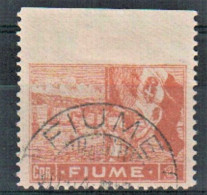 FIUME 1919 ALLEGORIE 1 C. N.D. IN ALTO SASSONE N. C44c USATO - Fiume