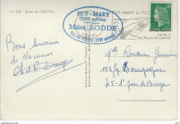 TAMPON PUY MARY - Maison RODDE - PAS DE PEROLS Et Flamme Secap ' MURAT - Cantal " 1970 PUY MARY Et PLOMB - Autres & Non Classés