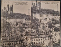 Lot De 2 CPA La Catastrophe De LYON SAINT JEAN 69 - Vue Générale De L'éboulement De La Place Saint Jean à Fourvière - Catastrophes