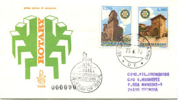 A35 - Busta FDC Rotary San Marino 1970 - Soggetti Vari - Viaggiata - Covers & Documents