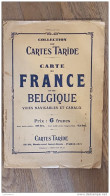 RARE CARTE TARIDE DES VOIES NAVIGABLES ET CANAUX DE FRANCE ET DE BELGIQUE  100 X 85 CM ECHELLE 1/300000e - Zeekaarten