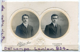 2 Beaux Portraits Anciens, Carton épais, 2 Frères, Famille Chirossel, De Futur Soldats , TTBE,  Scans. - Identifizierten Personen