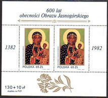 POLAND 1982 Black Madonna Ikon Block MNH / **.  Michel Block 89 - Unused Stamps