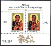 POLAND 1982 Black Madonna Ikon Block MNH / **.  Michel Block 89 - Ungebraucht