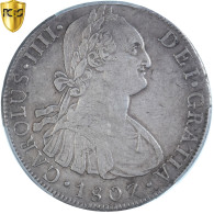 Monnaie, Pérou, Charles IV, 8 Reales, 1807, Lima, PCGS, Cleaned-XF Detail, TTB - Peru