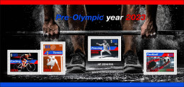 LIBERIA 2023 - PREOLYMPIC YEAR 2024 PARIS OLYMPIC GAMES JEUX - TENNIS CYCLING FOOTBALL WEIGHTLIFTING FENCING - MNH - Gewichtheffen