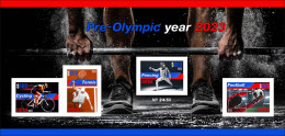 LIBERIA 2023 IMPERF SHEET- PREOLYMPIC YEAR 2024 PARIS OLYMPIC GAMES - TENNIS CYCLING FOOTBALL WEIGHTLIFTING FENCING MNH - Verano 2024 : París