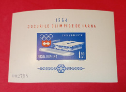 1964 Romania - Blok Postfris - Invierno 1964: Innsbruck