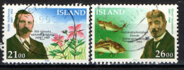 ISLANDA - 1989 - CENTENARIO DELLA SOCIETA' ISLANDESE DI STORIA NATURALE - S. STEFANSSON E B. SAEMUNDSSON - USATI - Oblitérés