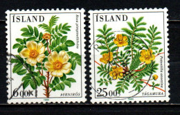 ISLANDA - 1984 - FLORA LOCALE: ROSA PIMPINELLIFOLIA E POTENTILLA ANSERINA - USATI - Gebraucht