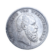 Allemagne-Royaume De Wurtemberg-Karl Ier 5 Mark 1876 Stuttgart - 2, 3 & 5 Mark Silver