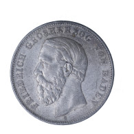 Allemagne-Grand Duché De Bade Friedrich I 5 Mark 1876 Karlsruhe Type B^DEN (avec A Sans Barre) - 2, 3 & 5 Mark Plata