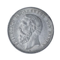 Allemagne-Grand Duché De Bade Friedrich I 5 Mark 1876 Karlsruhe Type B^DEN (avec A Sans Barre) - 2, 3 & 5 Mark Silver