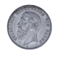 Allemagne-Grand Duché De Bade Friedrich I 5 Mark 1875 Karlsruhe Type B^DEN (avec A Sans Barre) - 2, 3 & 5 Mark Silver