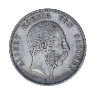 Allemagne-Royaume De Saxe Albert Ier 5 Mark 1876 Muldenhütten - 2, 3 & 5 Mark Argent