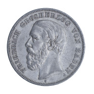 Allemagne-Grand Duché De Bade Friedrich I 5 Mark 1876 Karlsruhe - 2, 3 & 5 Mark Argent