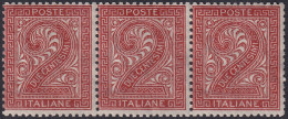 Italy 1865 Sc 25 Italia Sa T15 Strip Of 3 MNH** - Nuevos