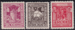 Italy Aegean Rhodes 1929 Sc 15-7 Rodi Sa 3-5 MH* Disturbed Gum - Aegean (Rodi)