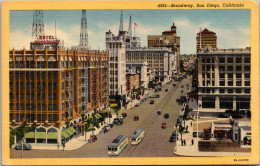 California San Diego Broadway Street Scene Curteich - San Diego