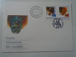 ZA443.51 Hungary  - FDC  Cover - 1992  Discovery Of America - 500th Anniv.Mi 4195-4196 - Covers & Documents