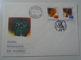 ZA443.52 Hungary  - FDC  Cover - 1992  Discovery Of America - 500th Anniv.Mi 4195-4196 - Briefe U. Dokumente