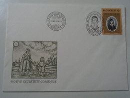 ZA443.55 Hungary  - FDC  Cover - 1992   Johannes Amos Comenius  400 Years Anniv. Of Birth - Lettres & Documents