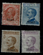 Ref 1612 - Aegean Italy - Simi Island 1912 - 4 Mint Stamps - Aegean (Simi)