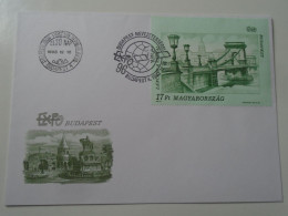 ZA443.65  Hungary -FDC  Cover -1993  Mátyás Templom  -Castle And Chain Bridge -  Sights Of Budapest - Covers & Documents