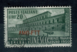 Ref 1612 - 1950 Italy  Treiste Zone A - Unesco L20 Fine Used  Stamp Sass. 71  - Oblitérés