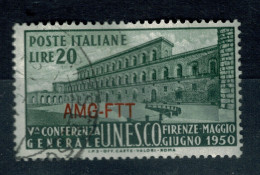 Ref 1612 - 1950 Italy  Treiste Zone A - Unesco L20 Fine Used  Stamp Sass. 71  - Gebraucht